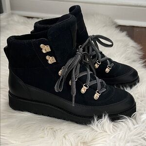 Cole Haan Women's Black Lace-Up Ankle Boots